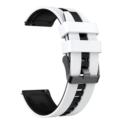 Versatile 22mm Silicone Nylon Watch Strap - Sporty & Durable Bracelet for 22MM (White Black)