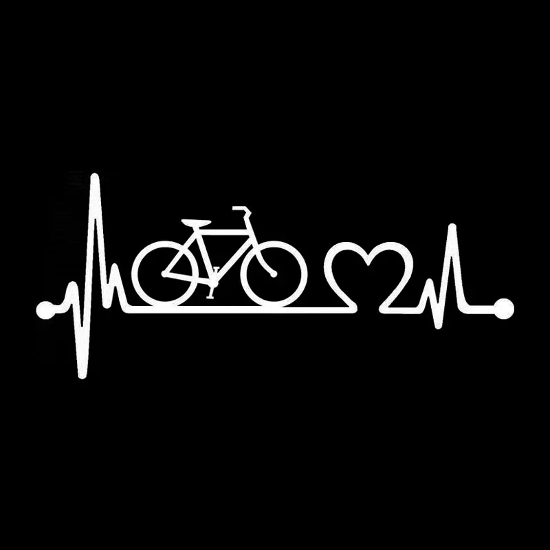 

Car stickers fashion car stickers bicycle heartbeat lifeline riding decorative vinyl decals waterproof sunscreen PVC 15CM