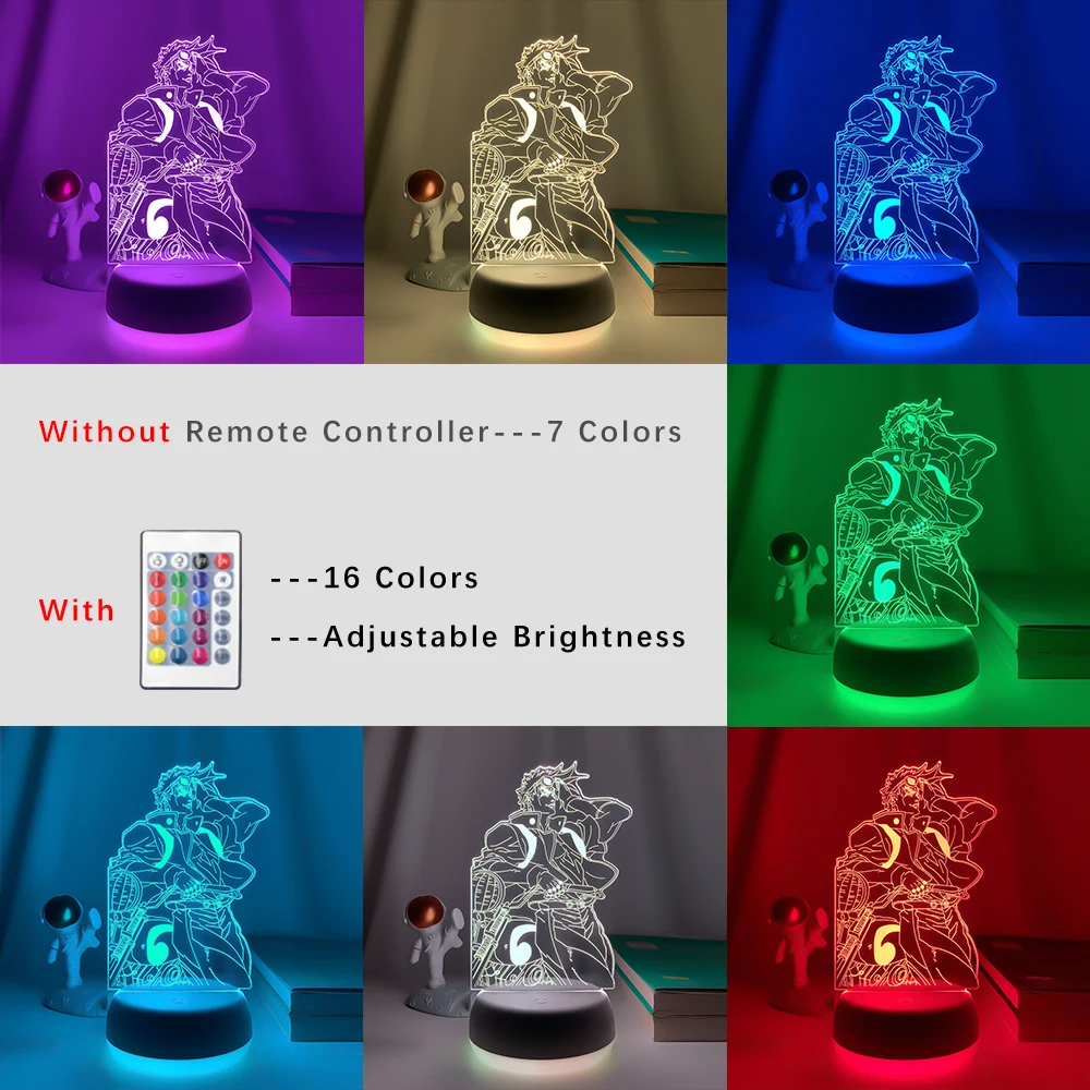 Anime 3d Lamp JoJo Bizarre Adventure figure for Bedroom Decor Light Birthday Gift Manga Jojo Led Night Light Joseph Joestar nursery night light