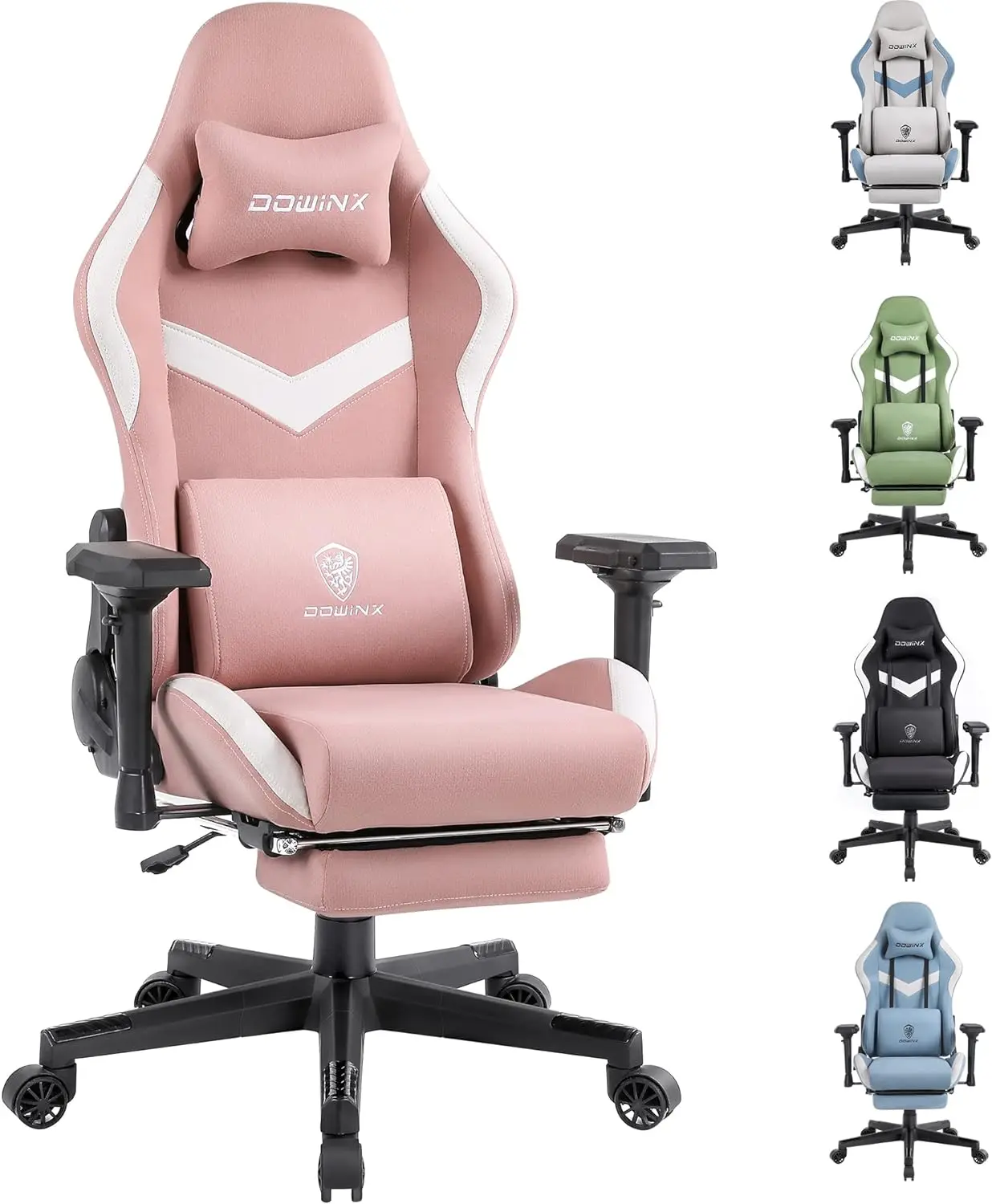 

Dowinx Gaming Chair Breathable Fabric Office Chair with Pocket Spring Cushion and 4D Armrest, High Back Ergonomic Computer Chair