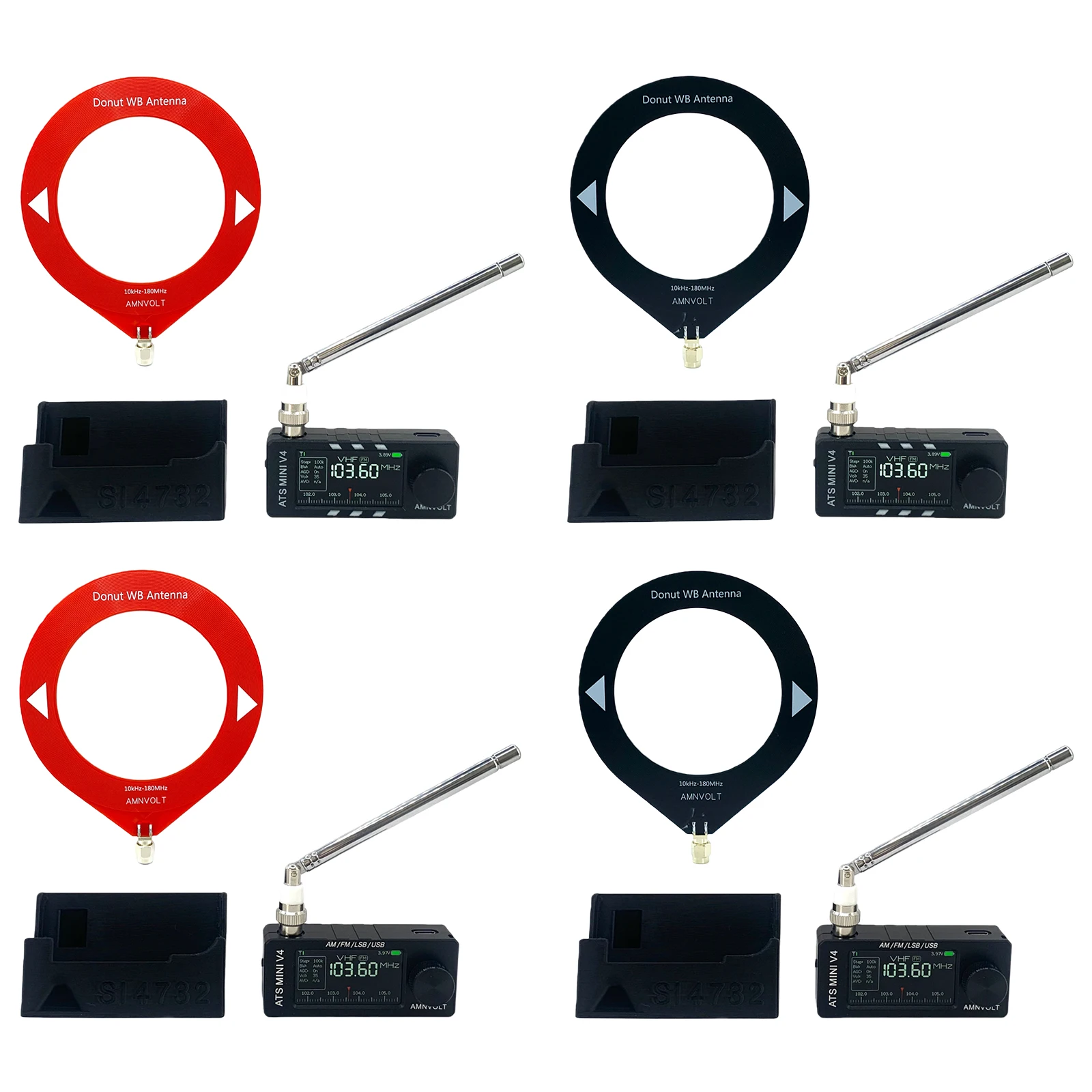 CNC 메탈 ATS MINI V4 풀밴드 DSP 라디오 SI4732 ESP32 S3 HF SW MW VHF 수신기 (1.9인치 화면, 고임피던스 앰프 탑재)