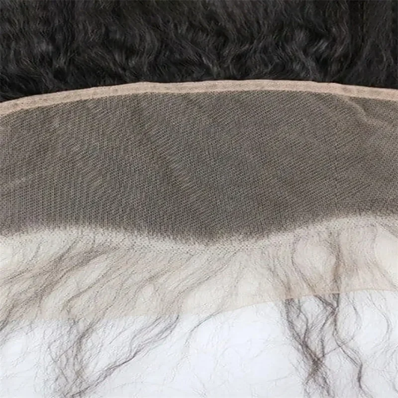 Kinky Straight 13x4 Lace Frontal Human Hair Pre-Plucked Natural Color Brazilian Virgin Hair Transparent Lace Closure For Women