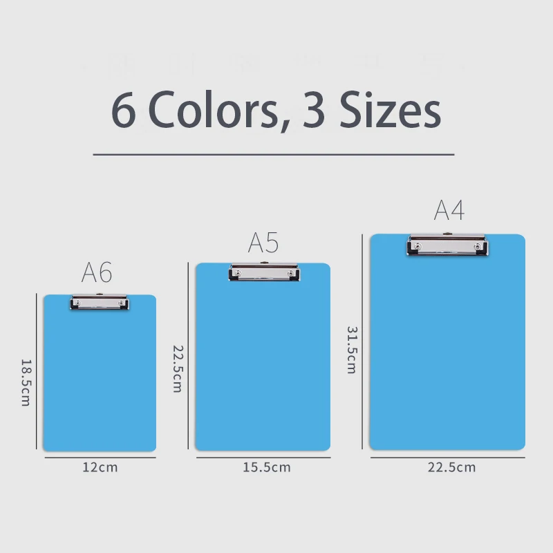 A6 A5 A4 File Folder Clipboard Writing Pad Memo Clip Board Test Paper Storage Organizer School Supplies Office Stationary