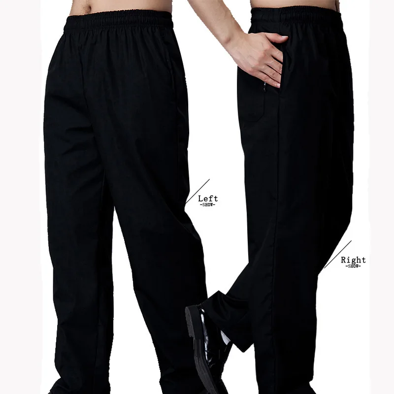 Supply Chef's Pants Black Full Trousers with an Elasticated Waist plus-Sized plus-Sized Size Back Pocket Stain-Resista