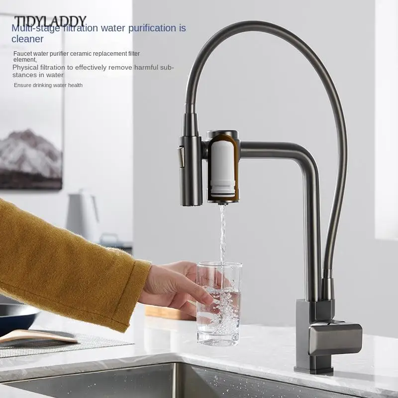 Filter Water Kitchen Faucet Household Kitchen Faucet With Dual Control Of Hot And Cold Rotatable Purification Water Mixer Tap
