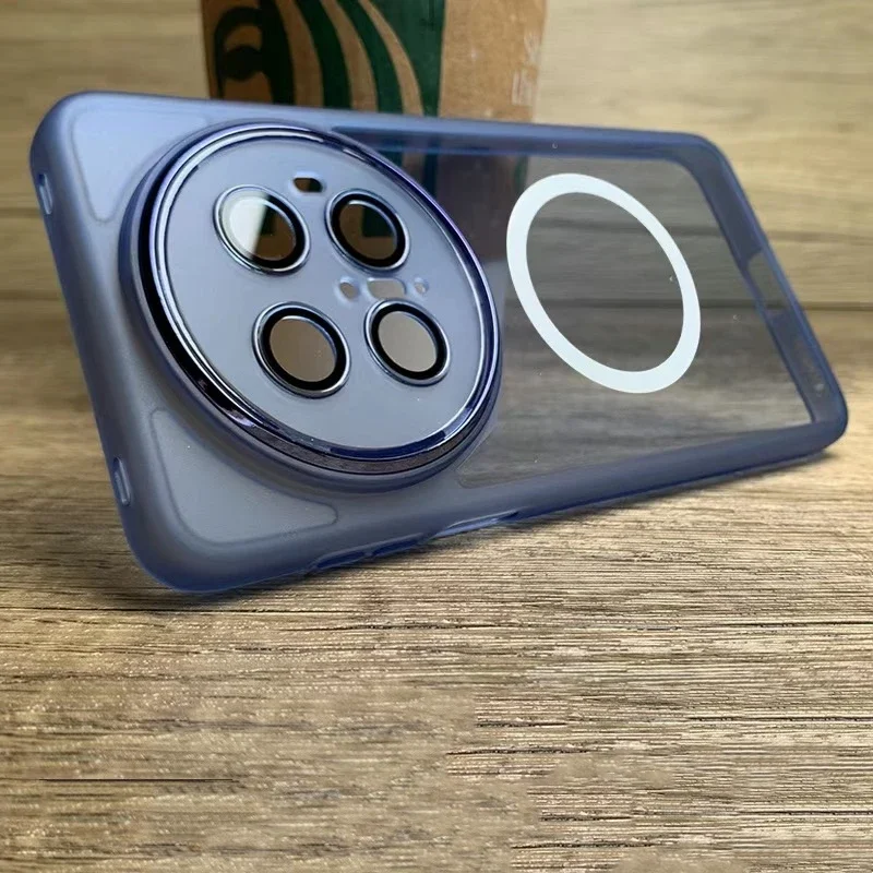 Magnetic Clear Silicone Case with Camera Protection and MagSafe Compatibility