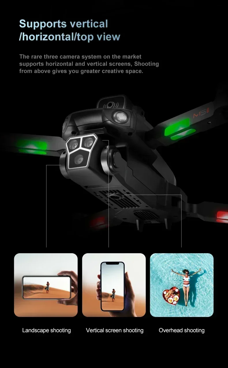 Xiaomi MIJIA M1S Drone Professional 8K GPS Three Camera 5G Folding Obstacle Avoidance Optical Flow Positioning Upgraded 10000M