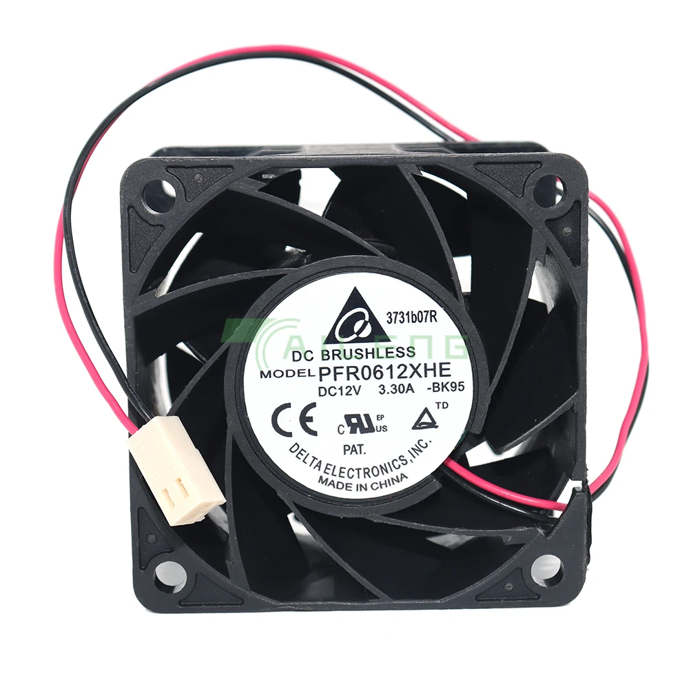 Delta-ultra Forte Fluxo de ar de Alta Velocidade Ventilador Axial 6038 Pfr0612xhe dc 12v 3.30a Novo - Imagem 2