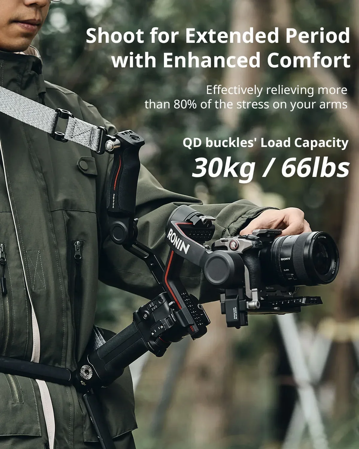 SmallRig RS3 RS2 무게 감소 숄더 스트랩 DJI RS4/RS3 Pro/RS4Pro 4118용 DJI 짐벌 벨트용 슬링 핸들과 호환 가능