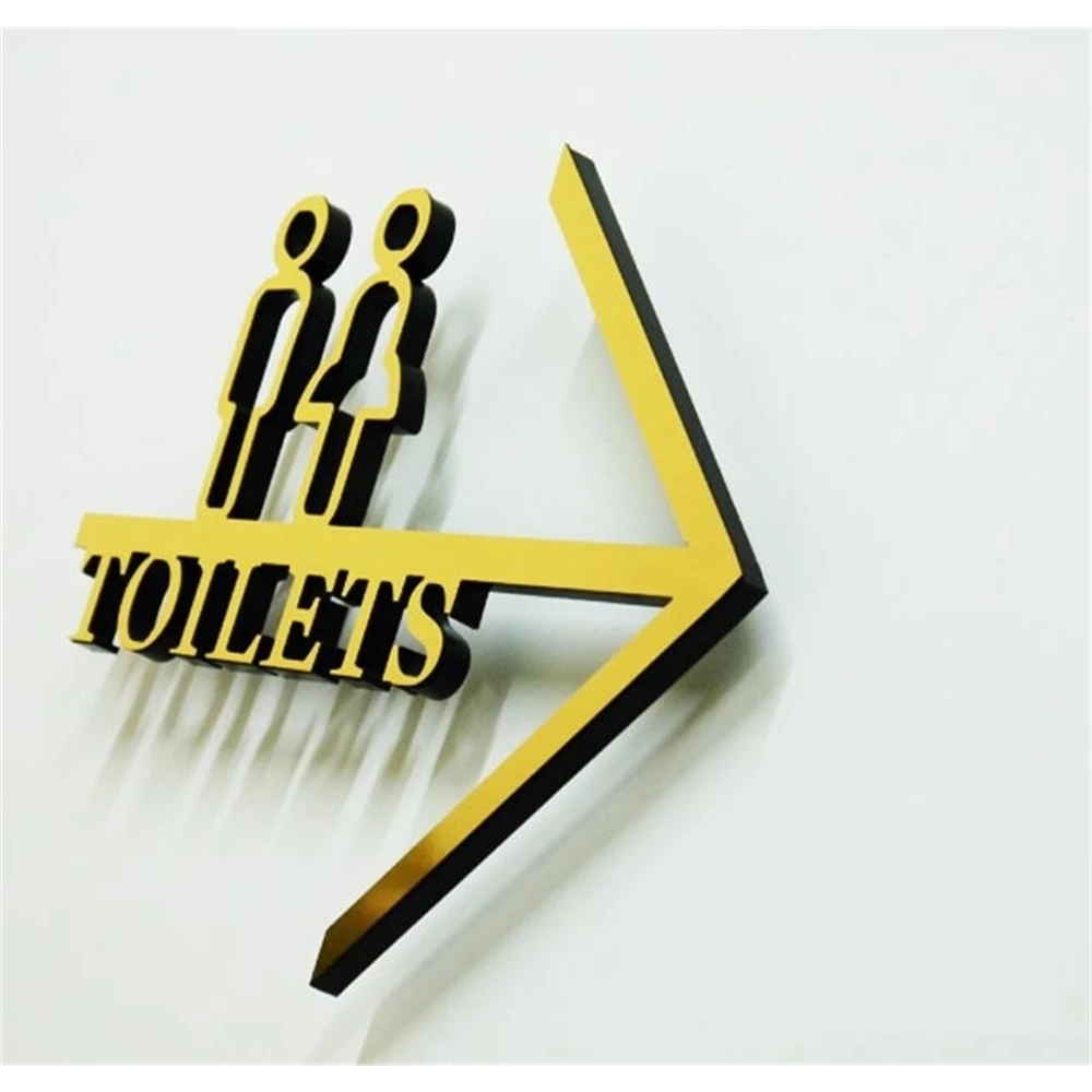 Creative Door Mounted Sign Plate Wc Guided Label Plate Toilet Wall Orientation Toilet Signage Board Customized