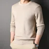 Spring And Autumn Men's Pullovers Solid Color Thin Sweater Men Simple Style O-neck Thin Male Clothing Underwear 5