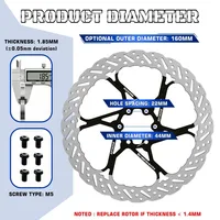 Disques de frein BUCKLOS pour vélo, 140 mm, 160 mm, 180 mm, 203 mm, ultralégers, pour vélo de route et VTT, freins à disque hydrauliques avec 6 boulons 4