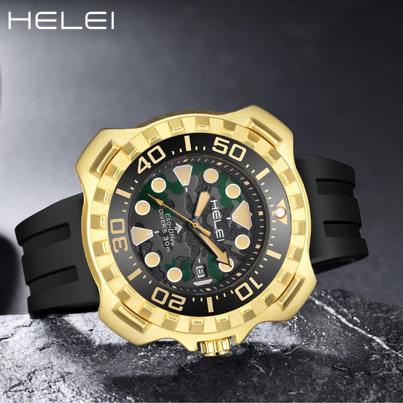 HELEI hot models 2024 men's watches big case fashion quartz wristwatch men's watches large digital men's watch gift for men