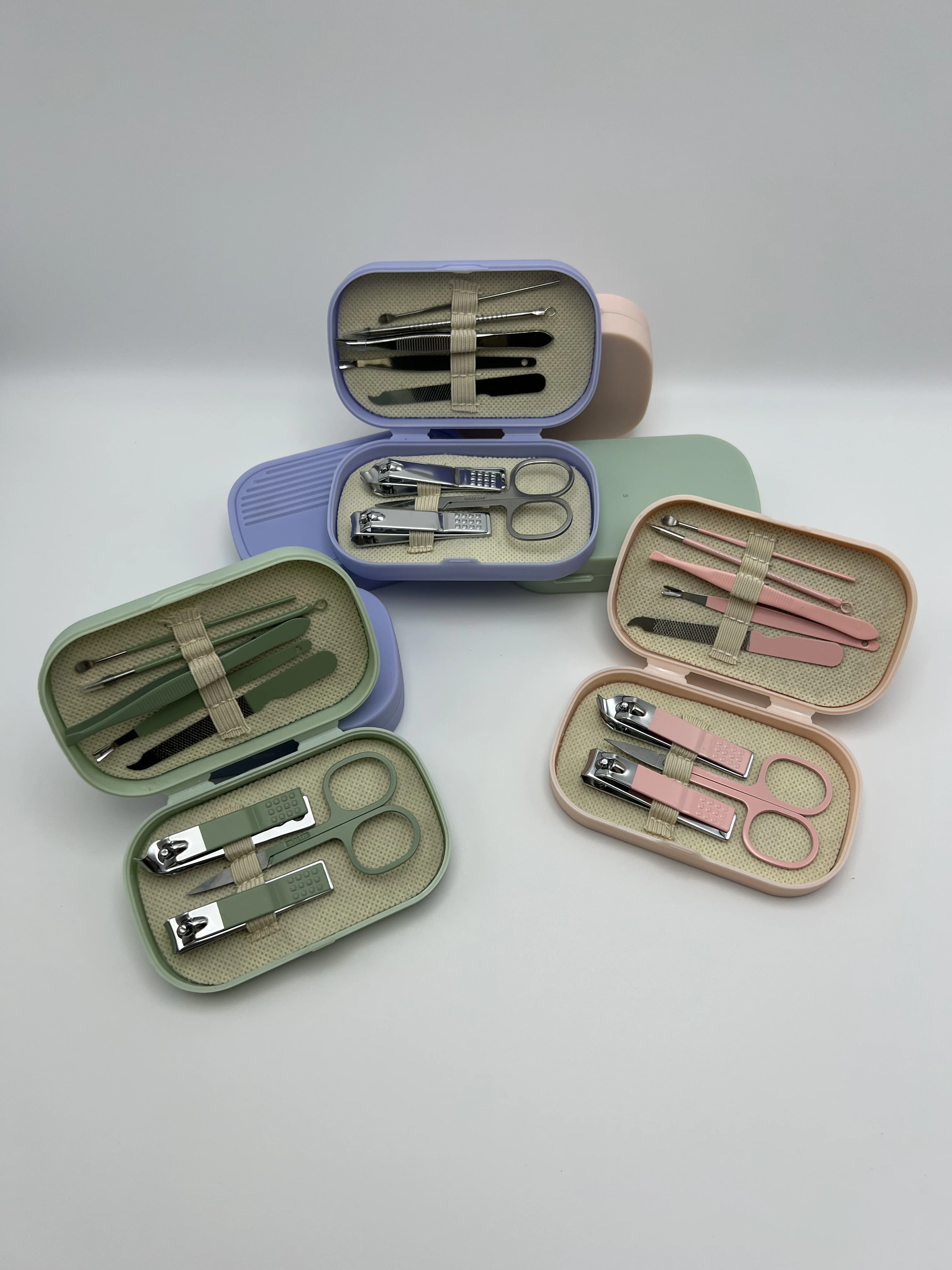 Stainless steel nail clipper set, nail care and manicure clippers, manicure tools, clipper set.