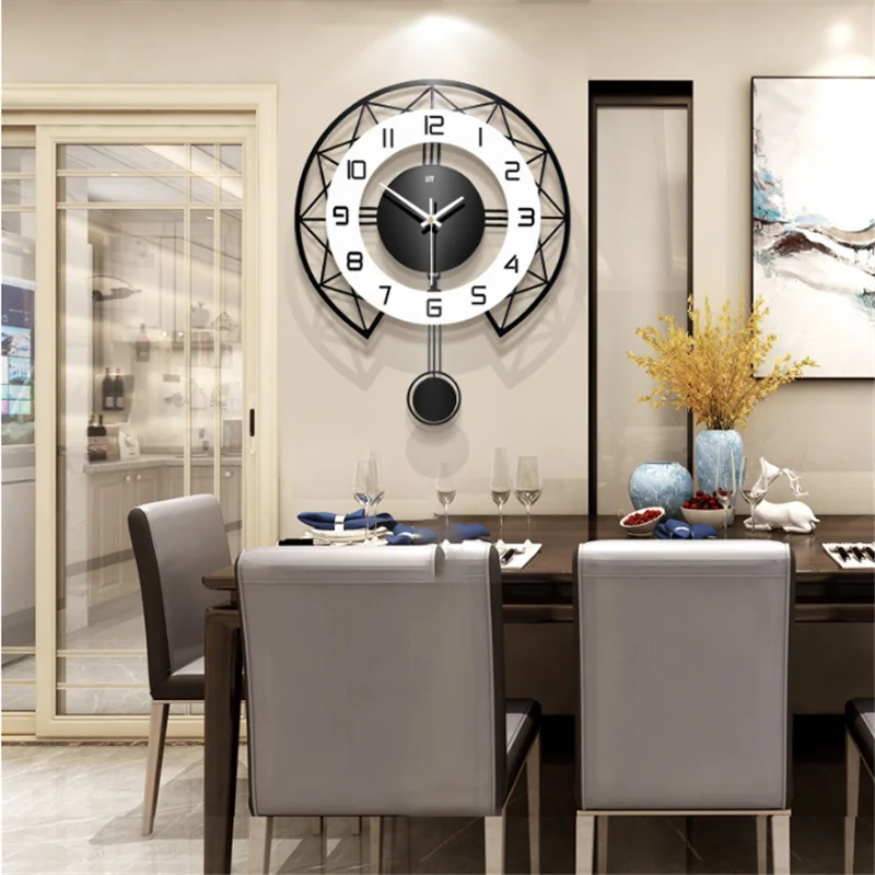 Nordic Living Room Wall Clock Fashion Home Watch Personality Creative Wood Clock Simple Modern Watch Art Quartz Clocks