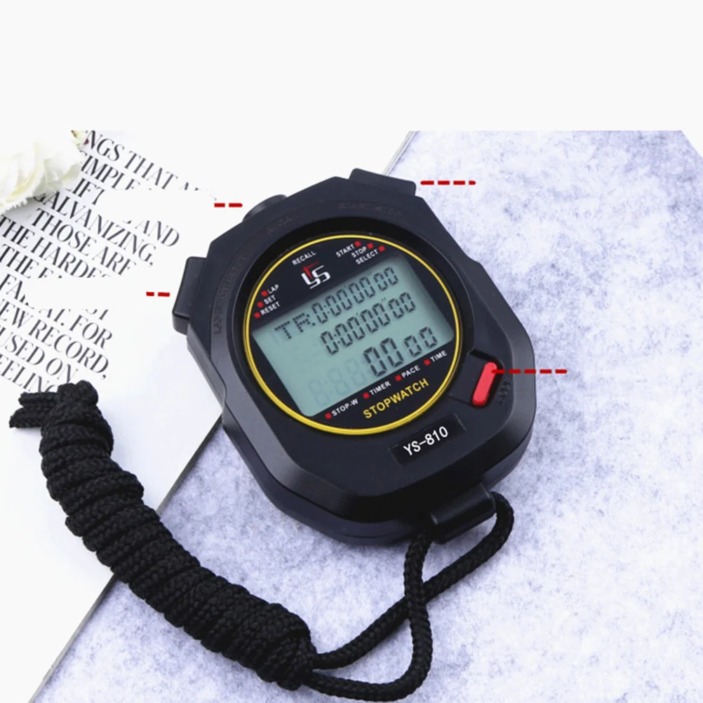 Countdown Timer Stopwatch Number Three Row Digital LCD Chronograph Running Student