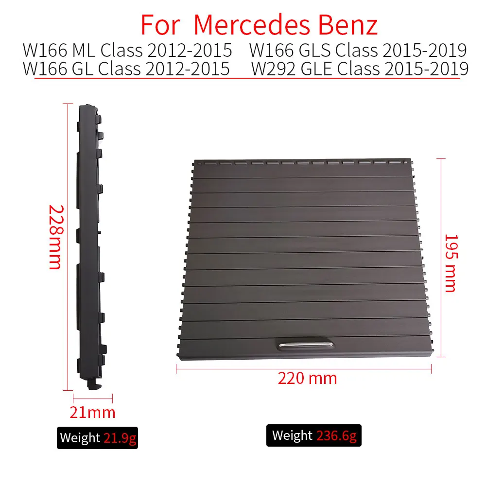 Car Console Cup Holder Slide Cover Trim Center Roller Blind Cover For Mercedes W166 W292 Benz ML GL GLE GLS ML300 GLE350 center console cover,car cup holder