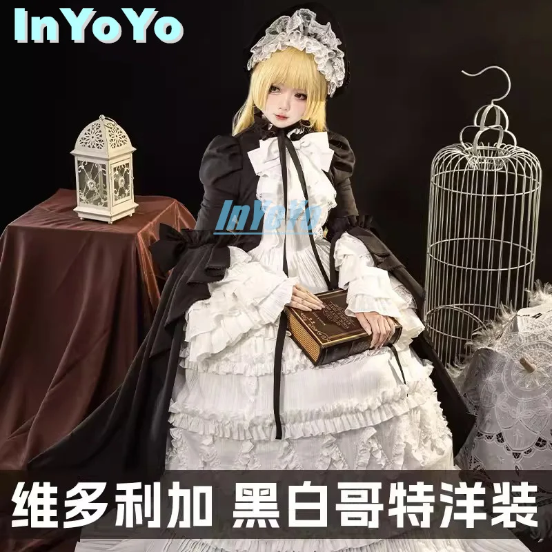 

InYoYo Victorique Cosplay Costume Game GOSICK De Blois Dolls Gothic Lolita Dress Uniform Halloween Party Outfit Women New