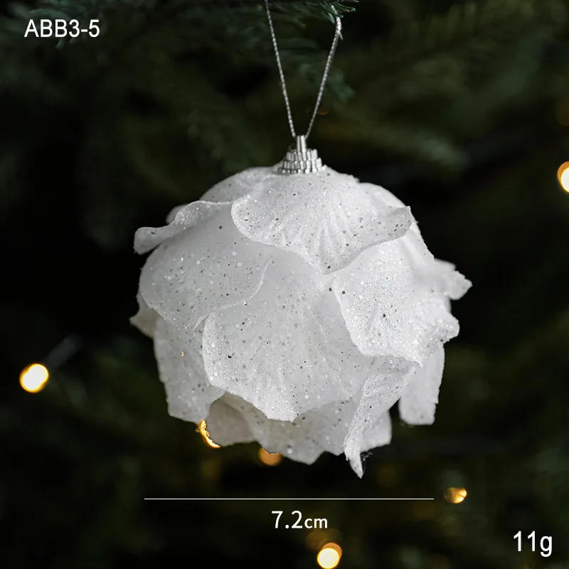 White Christmas Ball Christmas Tree Hanging Pendant Flower Foam Snow Balls for Home Xmas Decoration 2026 New Year