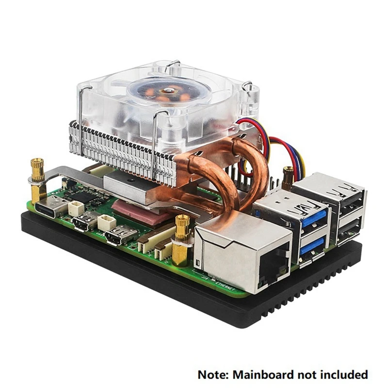 FUFU ICE Tower Fan V2 Thinner RGB Fan Low-Profile CPU Cooler U-Shaped Copper Tube Fins For Raspberry Pi 5 Pi5