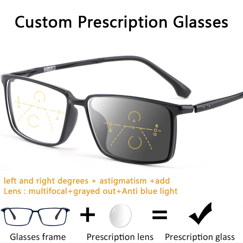 New Trend Full Rim Prescription Glasses Men Women Progressive Photochromic Presbyopic Glasses Anti-fatigue Optical Myopia Custom