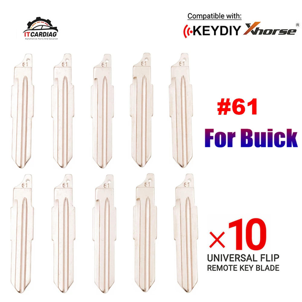 

10Pcs/Lot 61# Blank Uncut Flip Remote Key Blade For Buick Excelle Flip Remote Car Key Blade For Xhorse Replacement NO.61