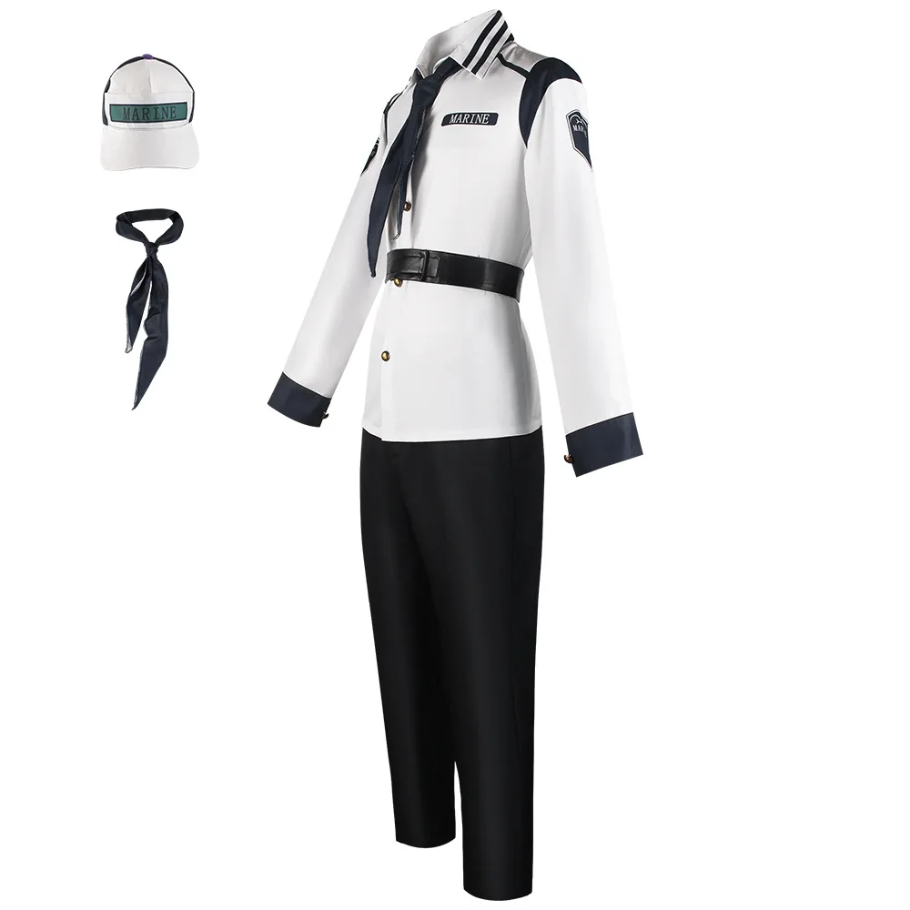 

TV Coby Koby Marine Cosplay Costume Coat Pants Hat Sailor Navy Uniform Girls Women Hallloween Carnival Party Disguise Clothes