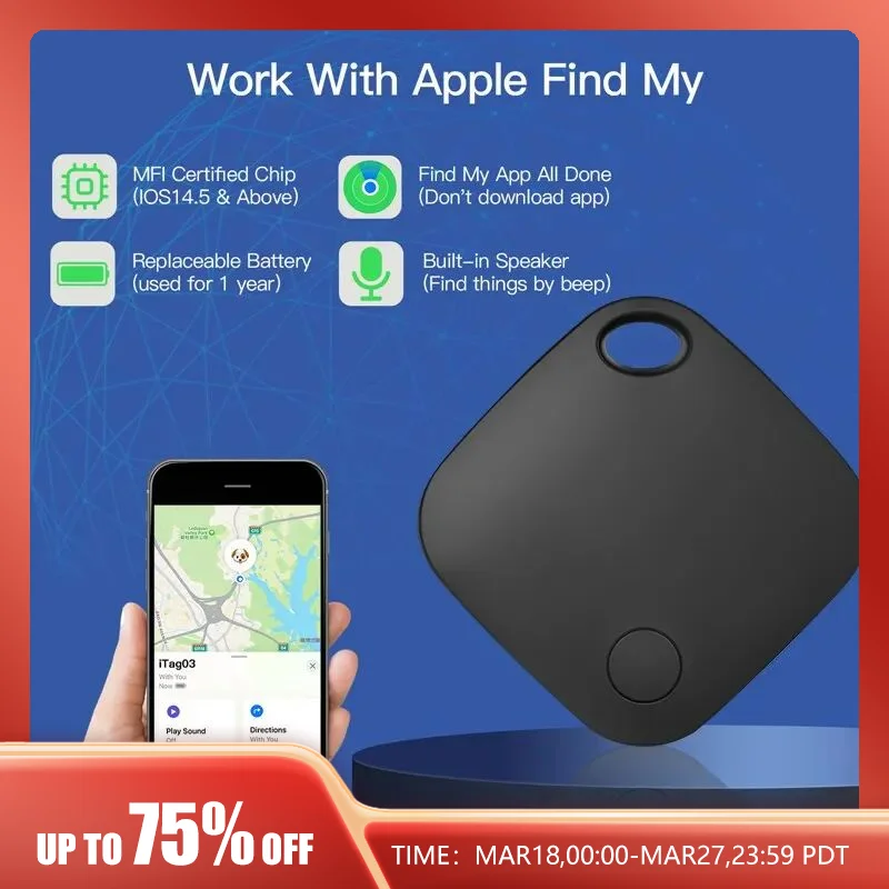 Smart Bluetooth GPS Tracker Works with Find My APP Anti Lose Reminder Device for Iphone Tag Replacement Locator MFI Rated gps locator anti lost tracker anti lose tracker item locator anti lost locator