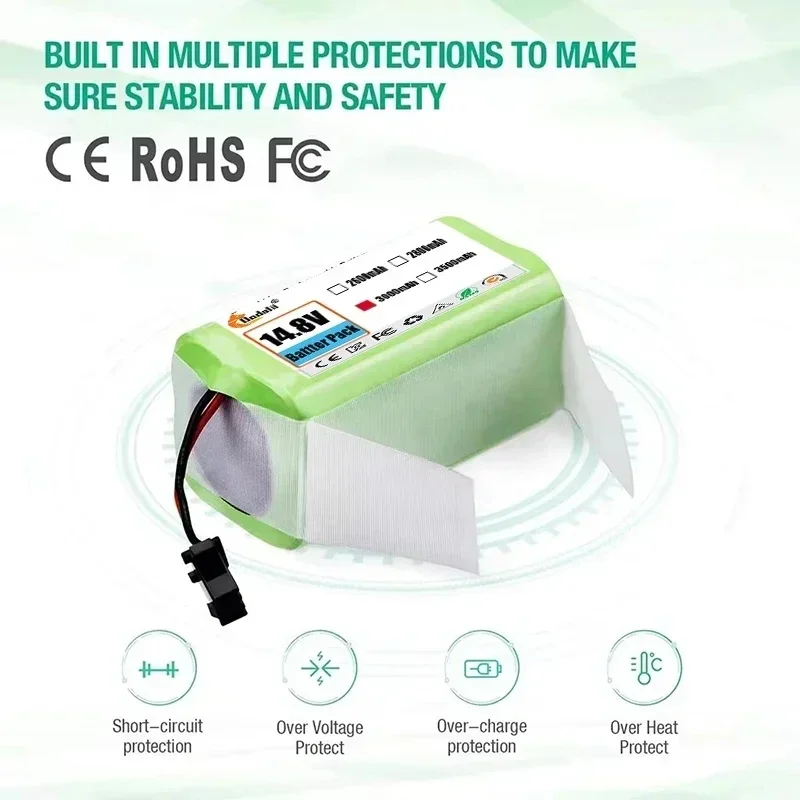 14.4V 12800mAh Li-ion Battery for Conga 990 1090 Tesvor X500 Ecovacs Deebot N79 N79S DN622 Eufy RoboVac 11 11S RoboVac 30 rechargeable battery vacuum cleaner battery battery replacement