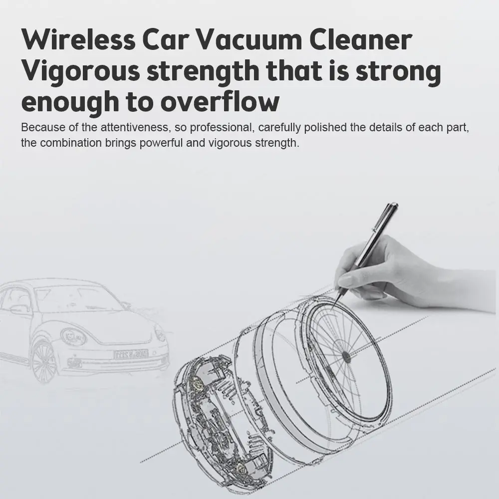 Car Vacuum Cleaner 80000Pa Wireless Charging Compressed 2 in 1 Air Blower Air Duster Handheld High-power Duster For Home Office