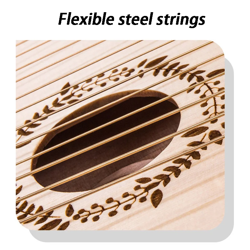 24 String Harp Box-type Lyre Harp 24 String Musical Instrument Professional Miniature Stringed Instruments for Adult Beginners