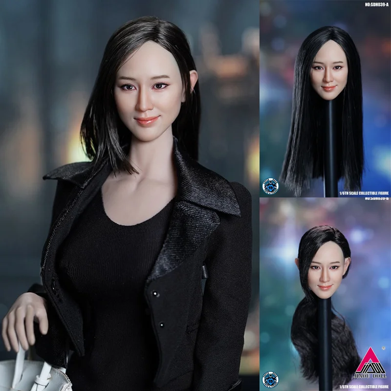 

In Stock SUPER DUCK SDH039 1/6 Asian Beauty Head Sculpt Model Fit 12'' TBL Female Soldier Suntan Action Figure Body