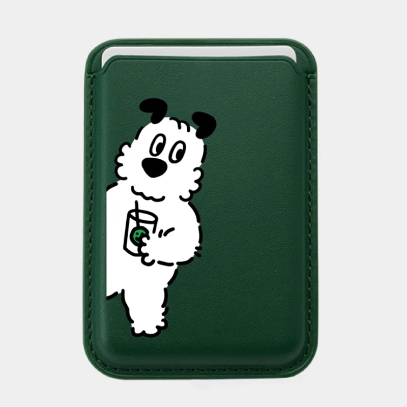 Adorable Dog Cartoon Magnetic Card Holder Phone Case with Magsafe Wallet Slot