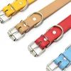 Solid Color Leather Dog Collar Adjustable Cat Necklace Puppy Neck Strap Suitable For Medium And Small Dogs Pet Supplies XS-XL 3