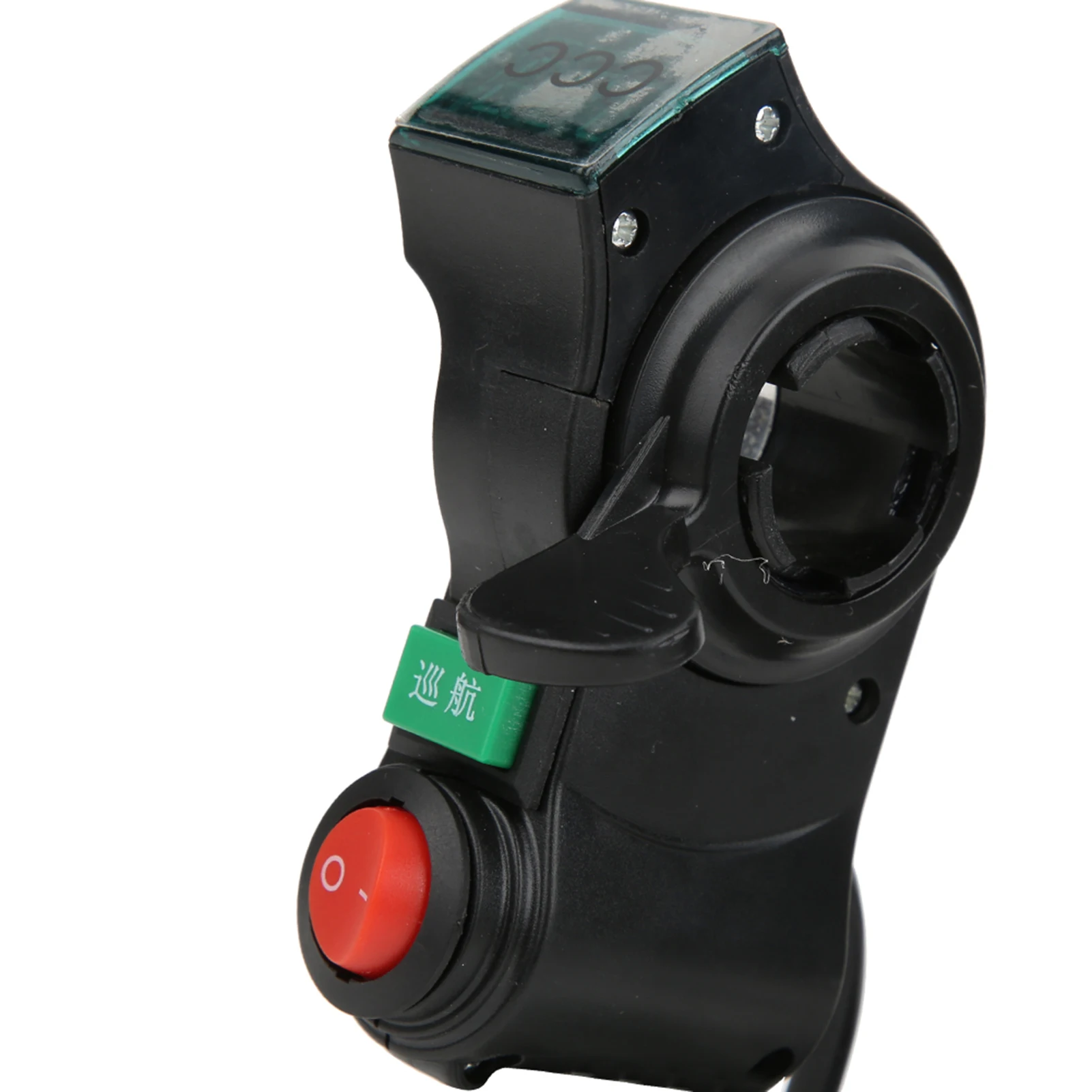 Electric Throttle Grip Red Screen Thumb Cruising and Switch Accessory for Electric Bike Black