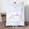 Custom Name Personalized Blanket Sanrio Kids Blanket Soft Fluffy Cinnamoroll Cartoon Warm Throw Quilt Blanket for Sofa Bedroom 4