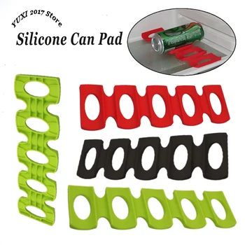 1/2PCS Silicone Fridge Can Beer Wine Bottle Rack Holder Mat Stacking Tidy Tool Kitchen Gadgets Silicone Can Holder Mat Organizer 1