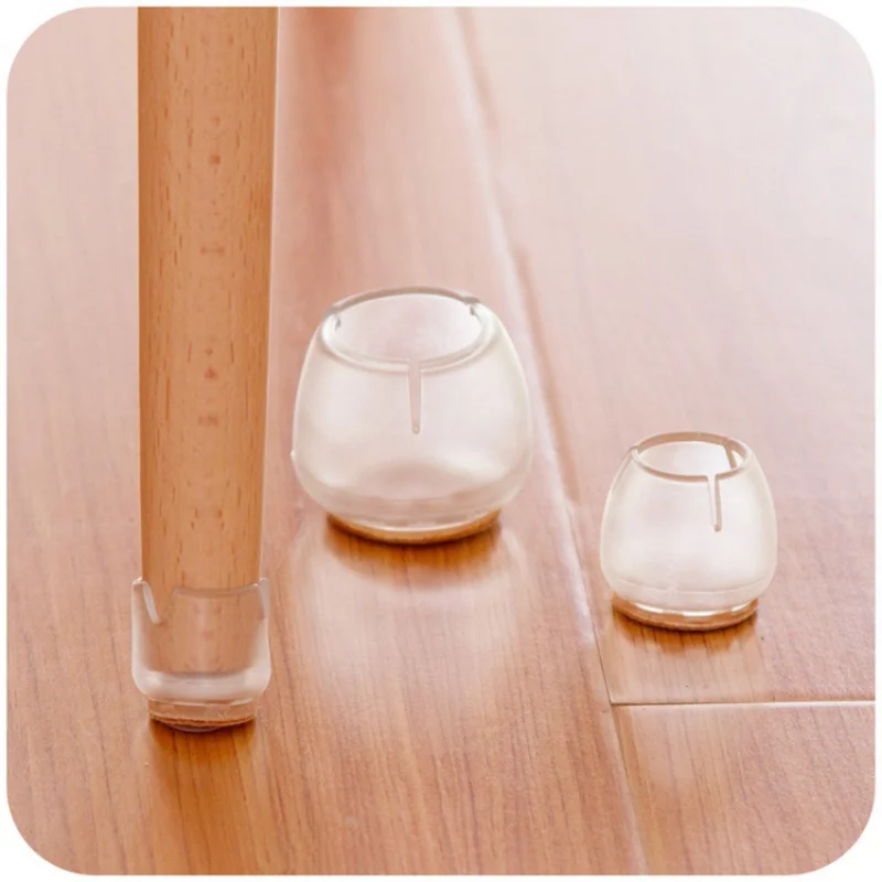 Silicone Chair Leg Caps 16pcs Felt Non-slip Floor Protector for Furniture Desk Rubber Feet Mat Bottom Wood