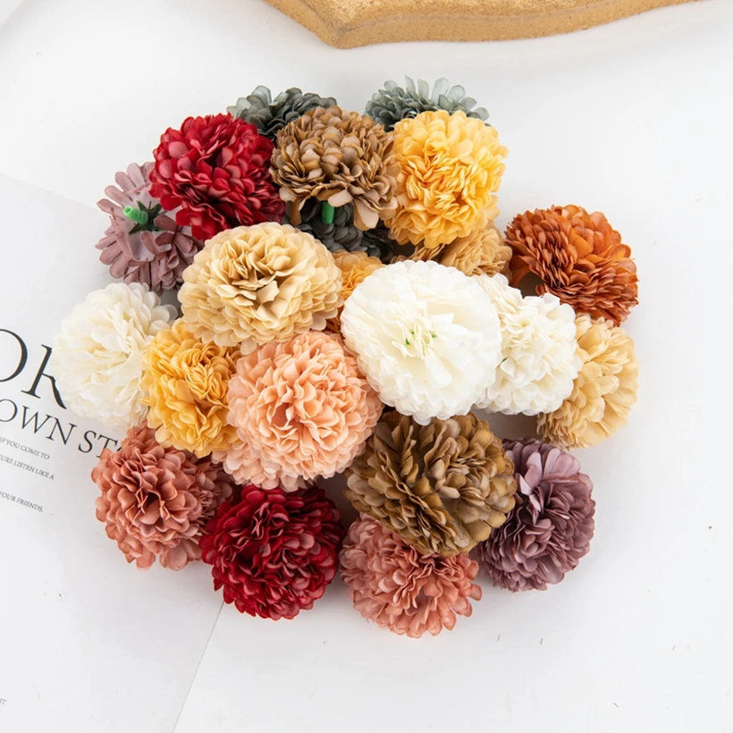 

100 Pieces of Artificial Flower Carnation Scrapbook Family Gatherings Wedding Decorations Gardens Christmas Wreaths Accessories