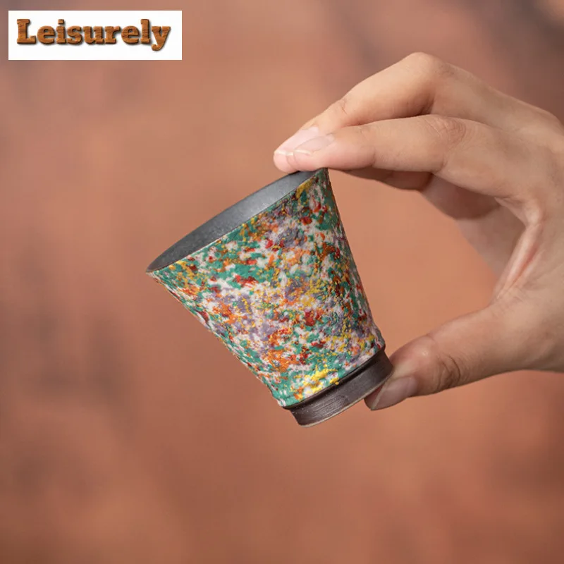 Rock Painting Time Teacup Luxury Tea Bowl Tea Cup Set Tea-tasting Smelling Cup Jianzhan Master Cups Dahongpao Teaware Supplies