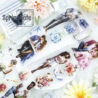 2m/Roll Couple PET Washi Tape Loving Heart Balloon Transparent Roll Stickers Decorative Tape For Diary Scrapbooking Journal 1