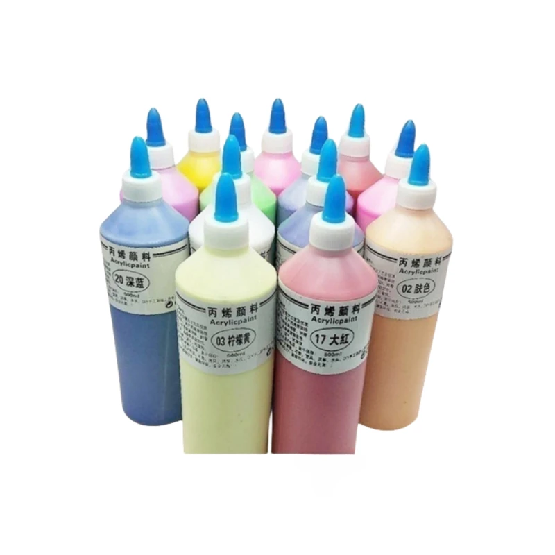 

Acrylic Paint Bottle 500ml Coloring Drawing Graffiti Hand Painting Plaster Doll Art Paint Colores Profesionales Acrylic Pouring