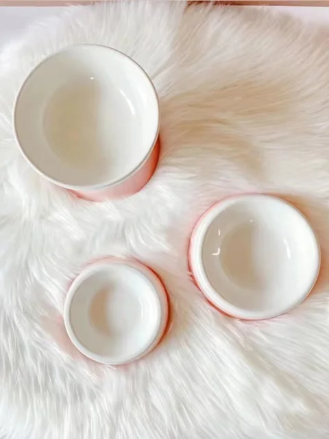 Cool Color LE CREUSET Cerc Pet Bowl High Footed Dog Bowl  Di Anti-Flip Water Di  Supplies Dog Bowls Pet Food 2