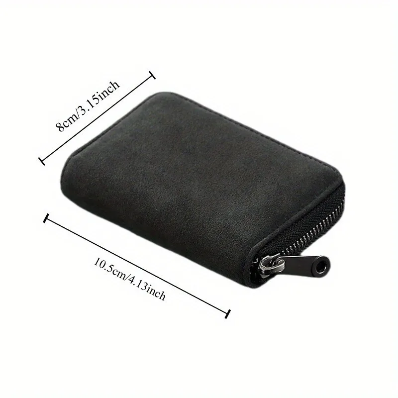 오르간 카드 홀더 RFID 도난 방지 여성용 카드 홀더 남성용 카드 홀더 다기능 지퍼 소형 지갑
