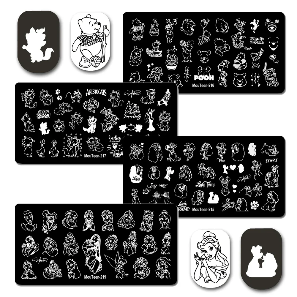 Nail Stamping Plates Mouteen Disney New Product Launch Full Character Image Stamp Plate Until 226#djh2