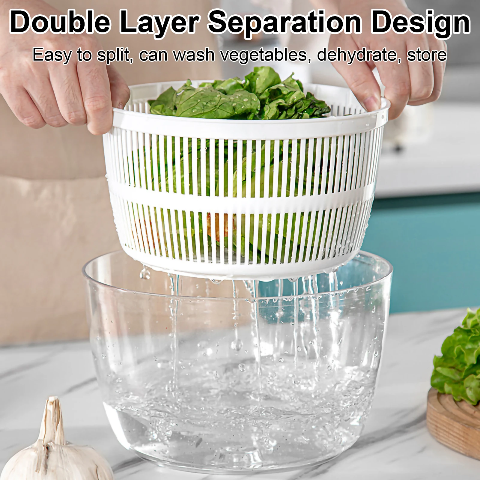 Vegetables Salad Spinner Lettuce Leaf Vegetable Dehydrator Multifunctional Quick Drying Vegetable Washer Salad Kitchen Tools