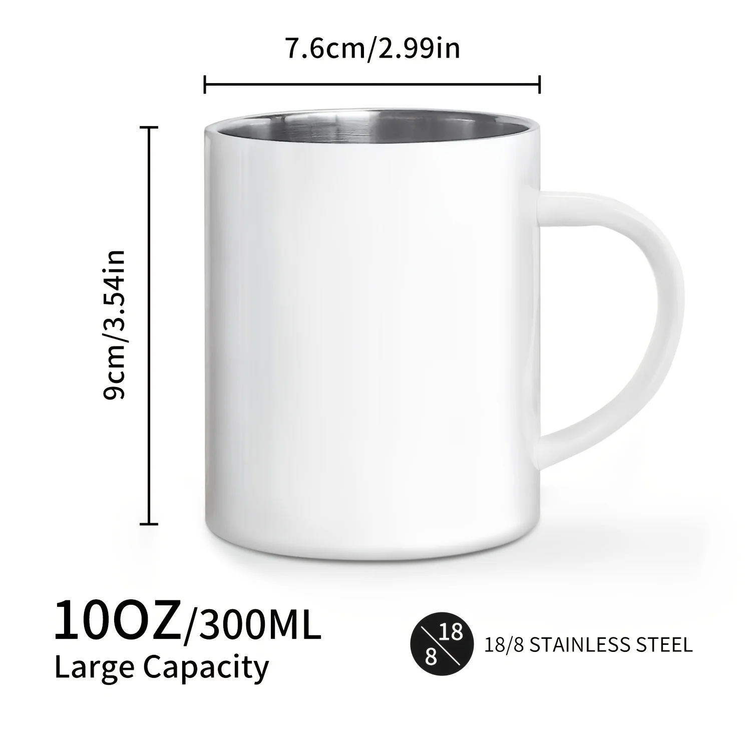 كوب قهوة ستانلس ستيل - 10 أوقية - Coffee Mug Stain...