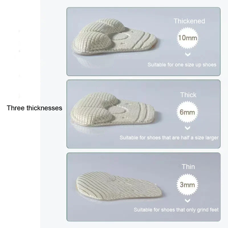 Women Heel Inserts Stickers Protector Pad High Heel Pads Shoe Size Adjuster Liner Accessories 2pc