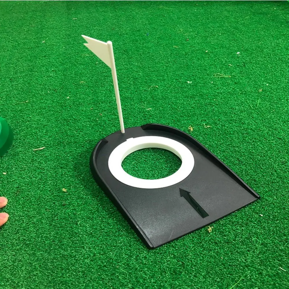 Putting Cup Golf Putting Disc with Hole Flag Golf Training Golf Putting Hole Cup Removable Plastics Golf Putting Regulation Cup