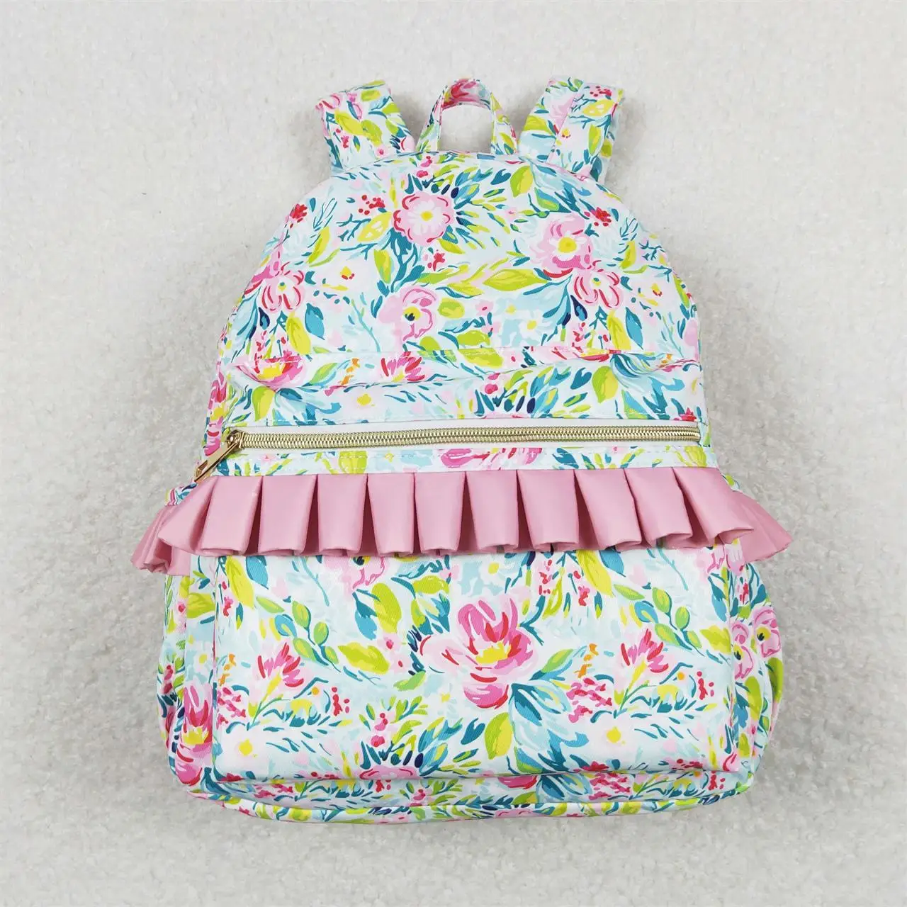 Wholesale Baby Girl Backpack Floral Ruffle Daypack Toddler Children Outdoor Portable Kids Flower Boutique School Bag 4